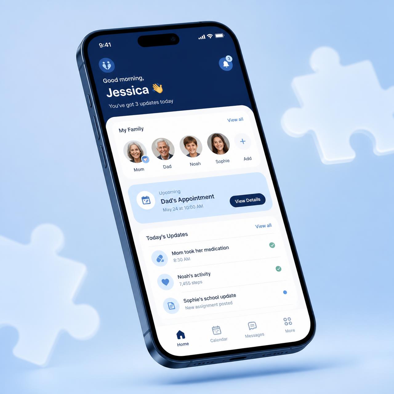 Aplicativo Jornada ABA em Casa aberto em um smartphone